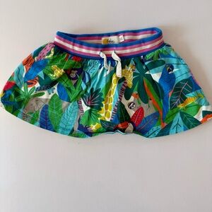 Mini Boden animal print built in shorts girls skirt size 3-4 years